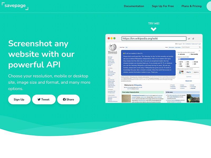 Savepage API