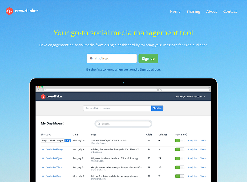 Crowdlinker Sharing