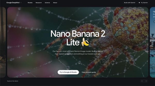 Poster showcasing 'Nano Banana Lite' with illustrations of a banana character and a wireless device, emphasizing it as a cheaper, faster alternative to Nano Banana Pro.