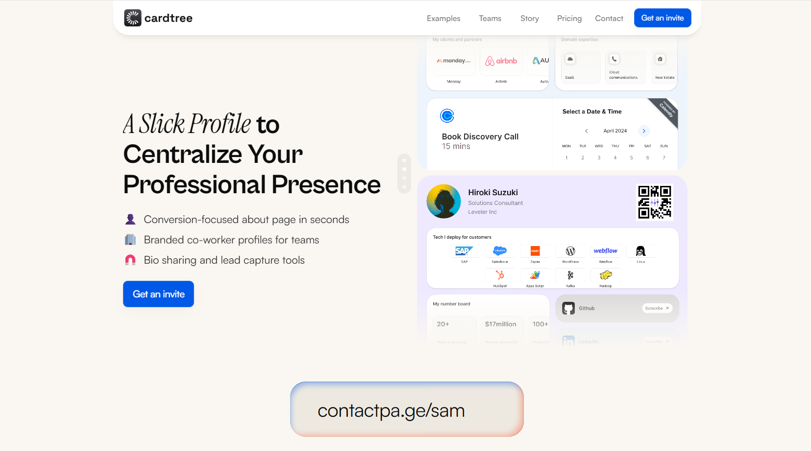 Cardtree: Capture leads directly from your link in bio