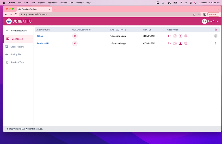 Conektto API Lifecycle Fabric