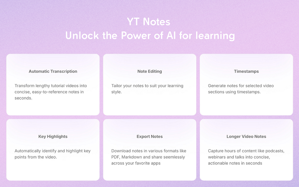 YT Notes