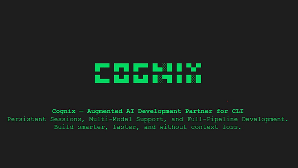 The image features the logo and tagline for Cognix, a CLI tool designed for AI-assisted development.