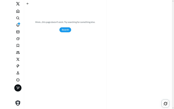 The image displays a webpage indicating that a specific page does not exist.