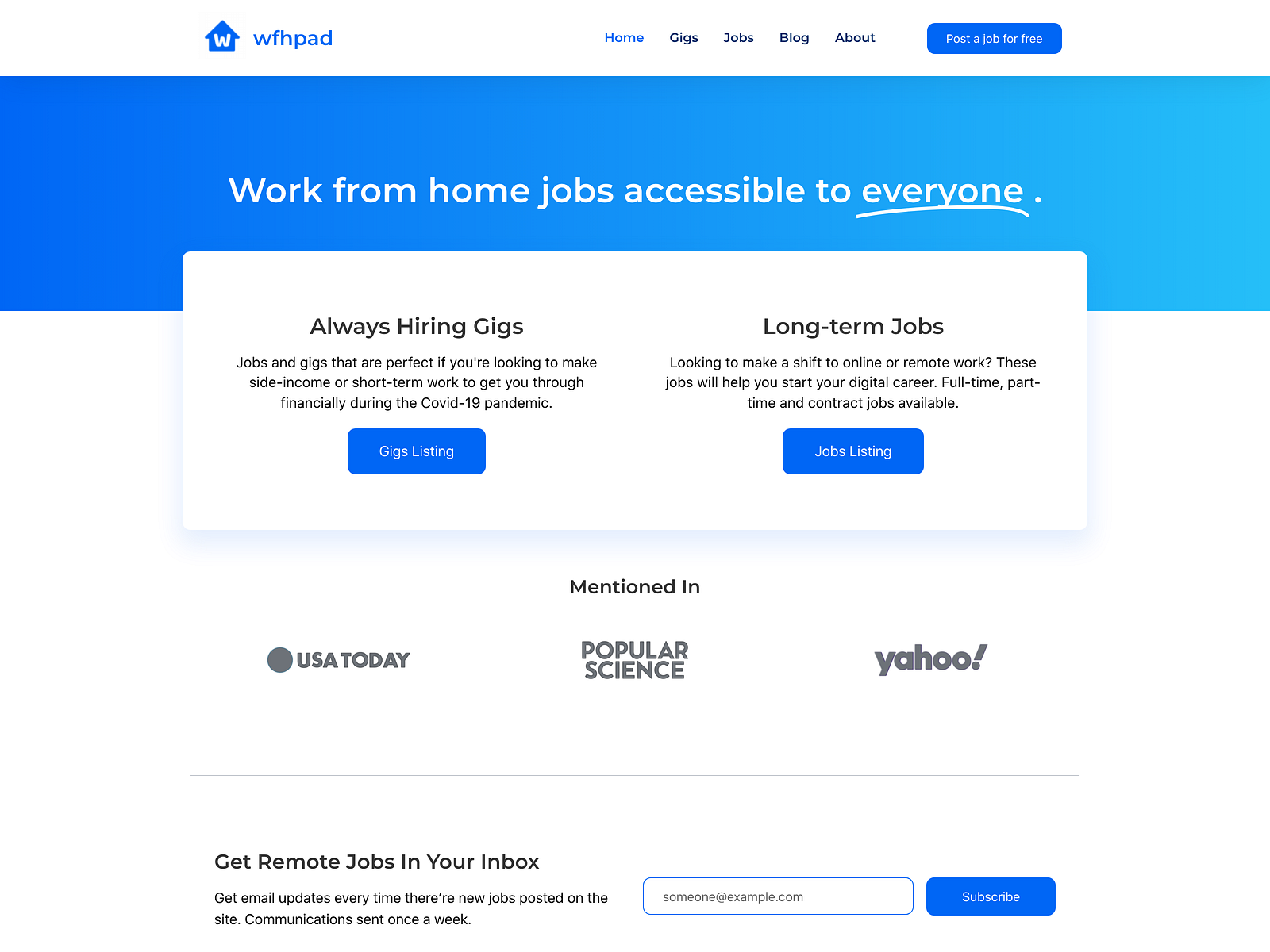 WFH Pad - Job Board Review – Startup Jobs