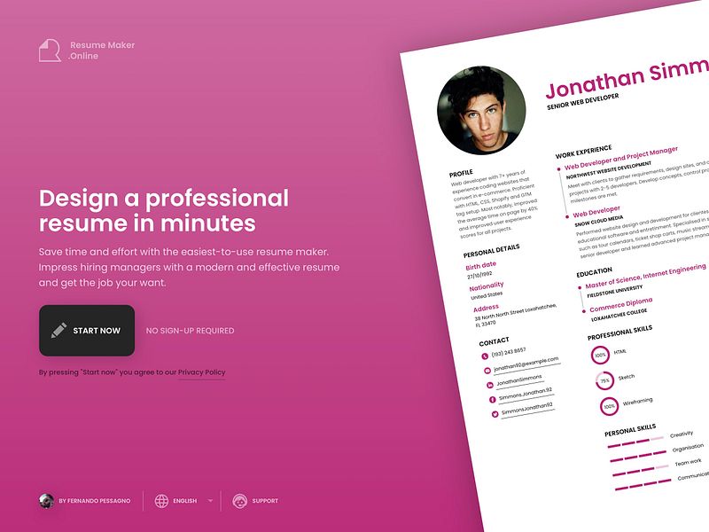ResumeMaker.Online v2.0