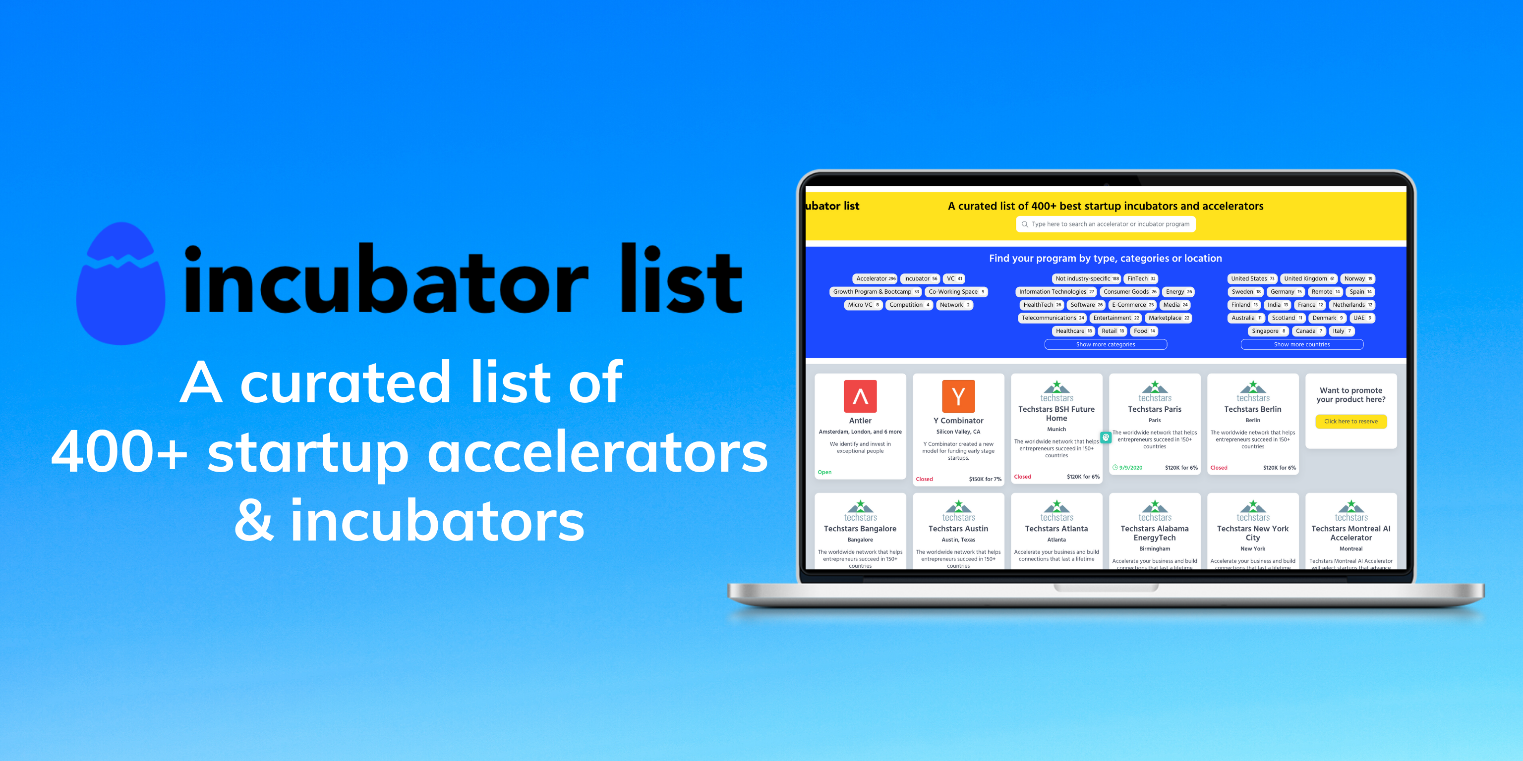 Incubator List: A curated list of 400+ startup | BetaList