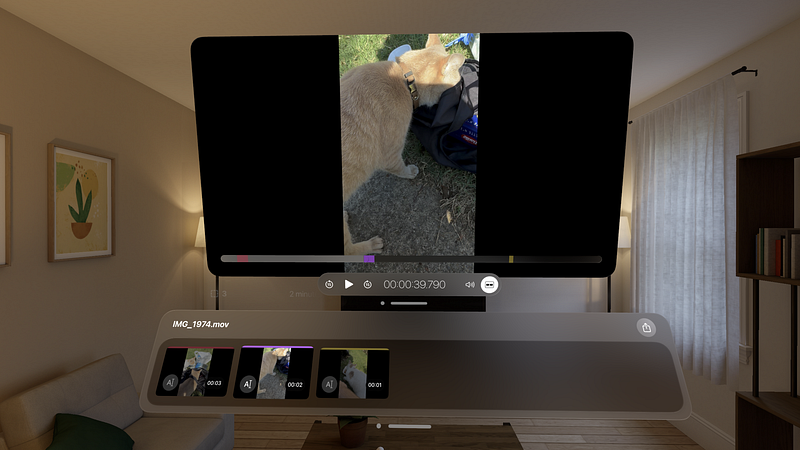 Screenshot of Cuts for Vision Pro