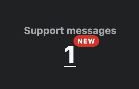 Screenshot of a Twitter post captioned as a support message with an overlaid 'new' badge graphic.