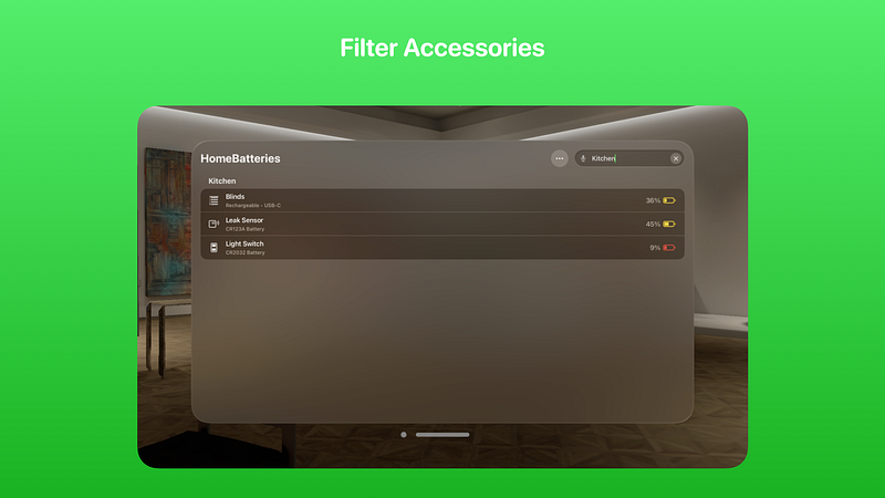 Screenshot of HomeBatteries for HomeKit