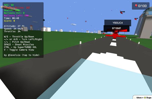 The image displays a gaming interface showing flight controls and player statistics in a blocky, 3D environment.