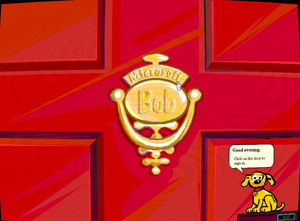 Screenshot of Windows 95 desktop showing Microsoft Bob installation screen.