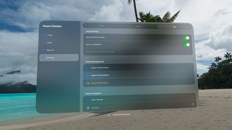 Screenshot of Hours Clocker