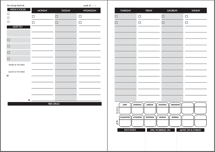 Startup Daybook