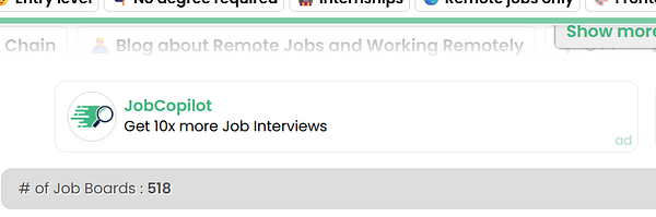 The image displays an advertisement for JobCopilot within a job search interface.