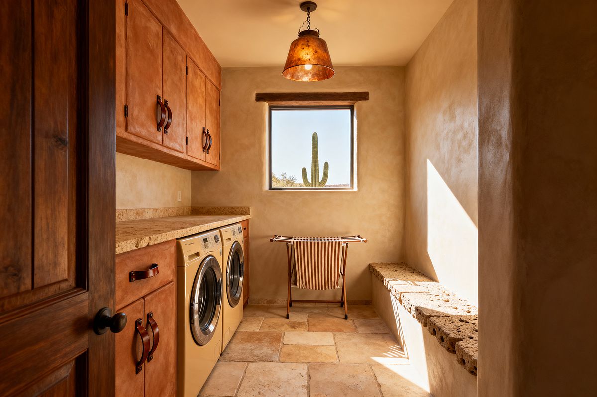 Room AI – Southwestern Laundry with Terracotta Cabinets - Interior