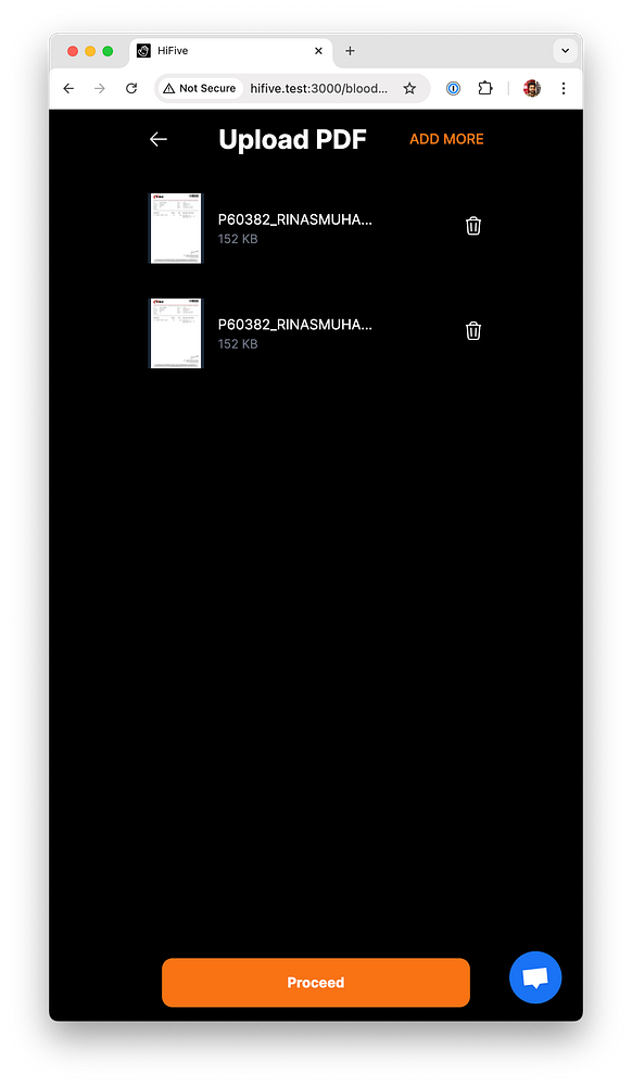 The image displays a user interface for uploading PDF files on the HiFive platform.