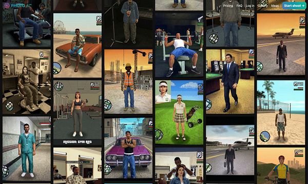 A collage of various video game characters from a popular open-world game.