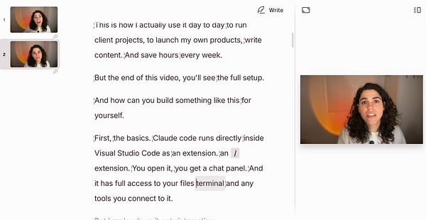 A cozy home office workspace with a person typing on a laptop beside a coffee cup and a camera on a tripod.