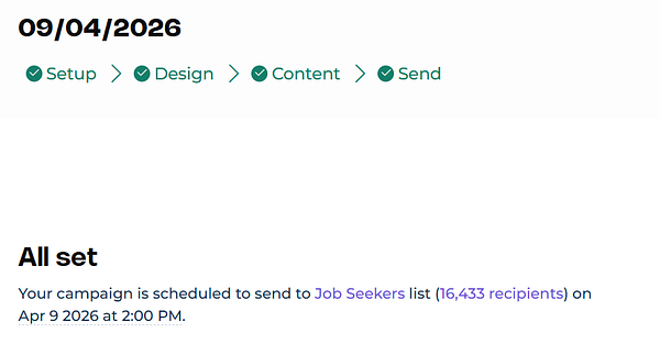 A mobile device screen showing a website or app interface with two main sections: a job seekers newsletter signup and a community chat or social feed.