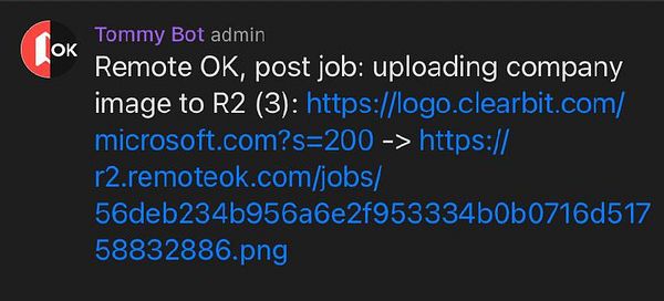 A screenshot of a task notification regarding the upload of a company logo.