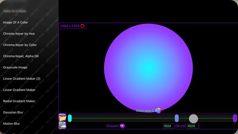Screenshot of Core Image Tools