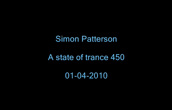 The image features text related to a music event by Simon Patterson.