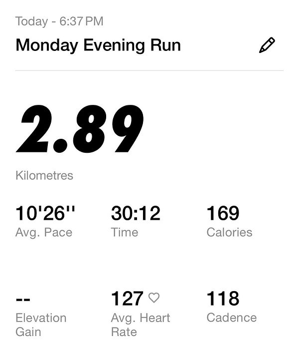 The image displays a running summary from a fitness tracking app.
