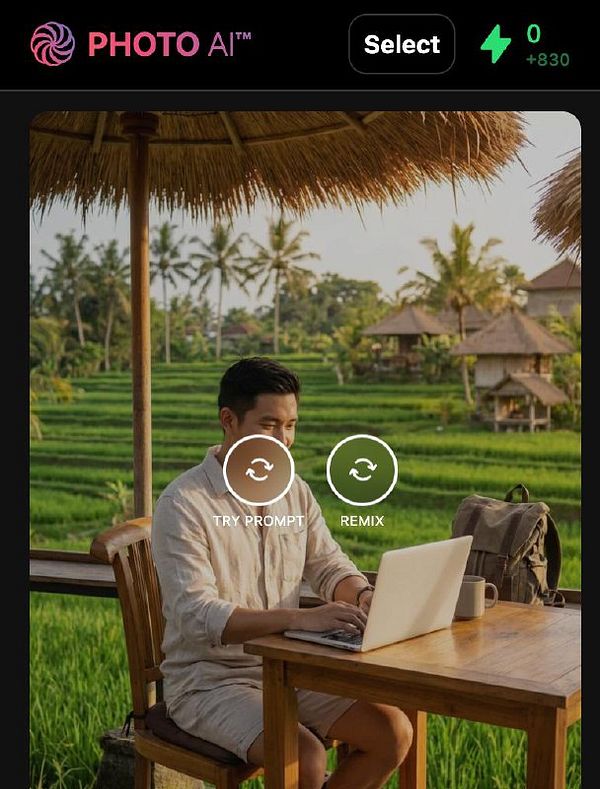 Mobile screenshot showing a prompt copying interface with a keyboard and a prompt box, highlighting the need to scroll up to the prompt box after copying.