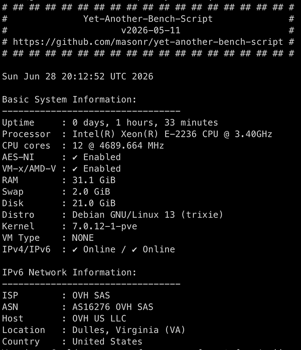 Screenshot of OVHcloud's offer on dedicated servers with pricing details and server specifications.