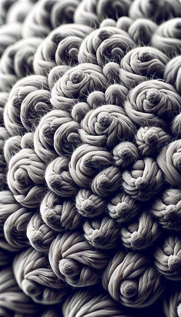 a close-up of a slub fabric highlighting its unique texture and the nubby areas created by knots