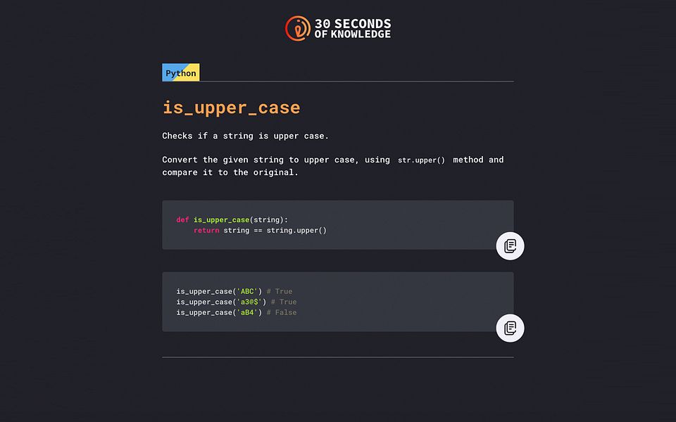 30 Seconds of Knowledge
