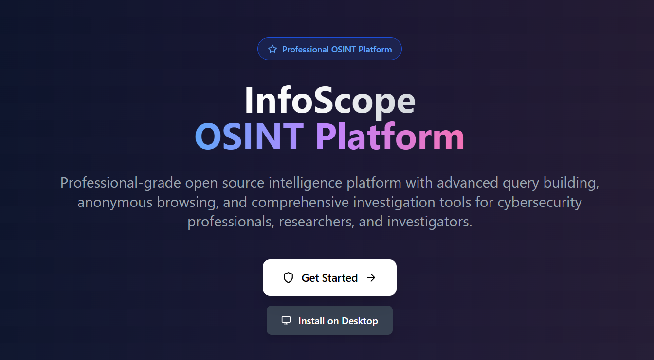 Infoscope: Professional Open Source Intelligence Platform | BetaList