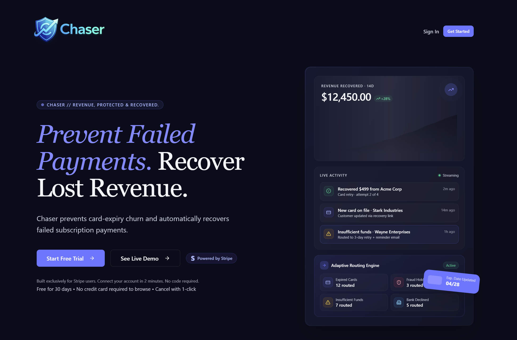 Chaser.cash: Recover failed Stripe payments automatically | BetaList