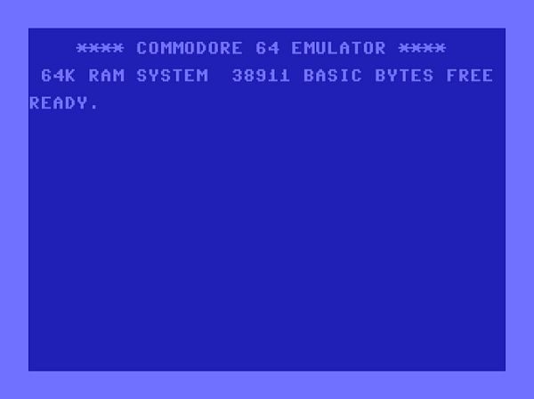 A screen displaying the Commodore 64 emulator interface.