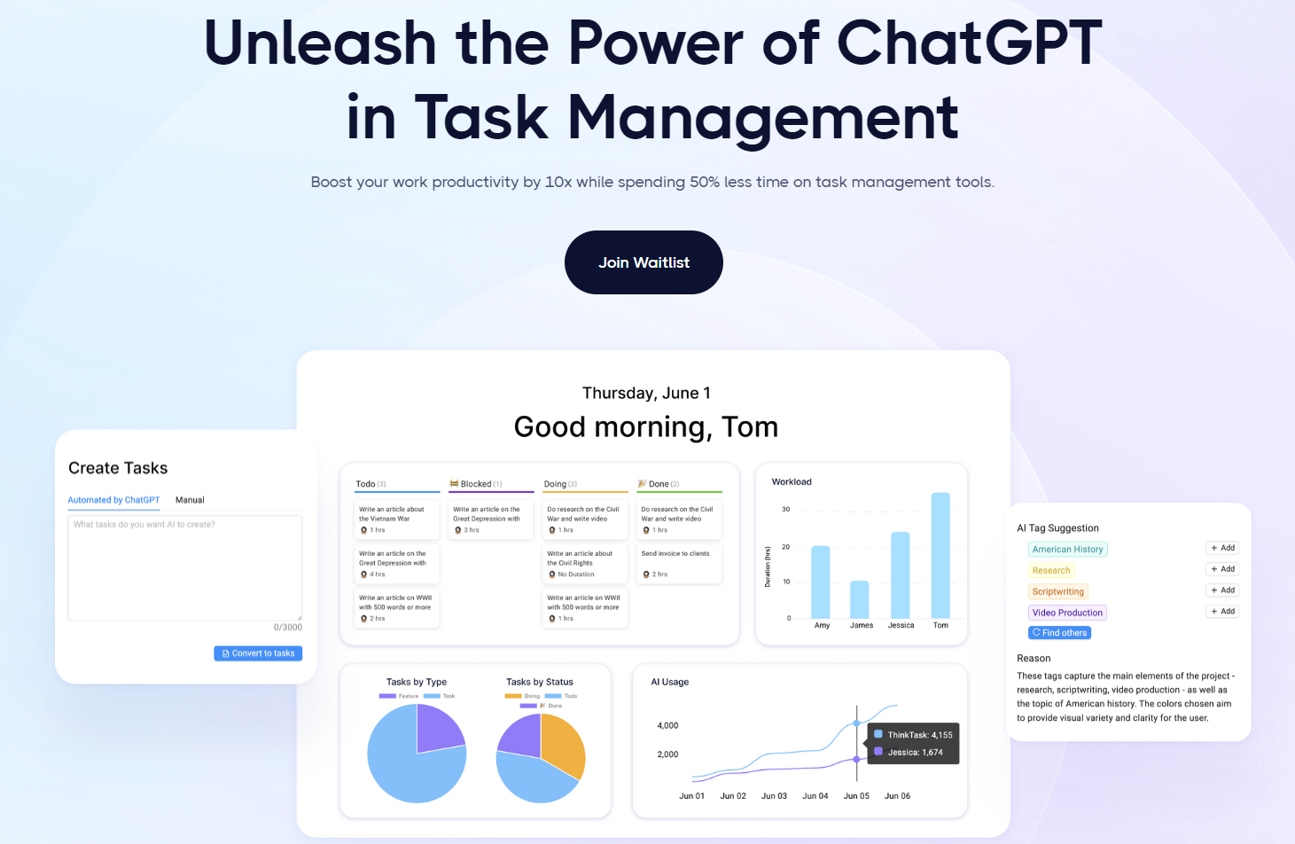 ThinkTask: Unleash the Power of ChatGPT in Task Management | BetaList