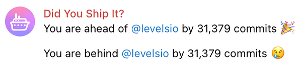 The image displays a user interface message regarding commit statistics in a project.