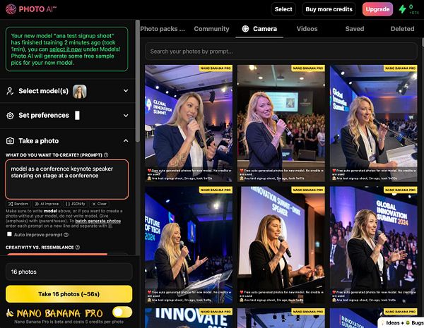 A professional portrait of a young woman with an umbrella in a sunlit garden setting.