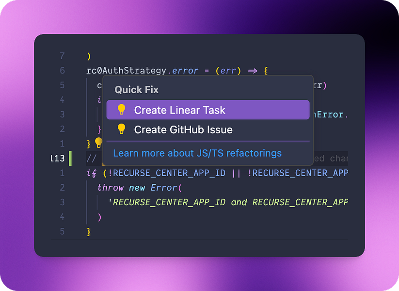 todo comments for Linear