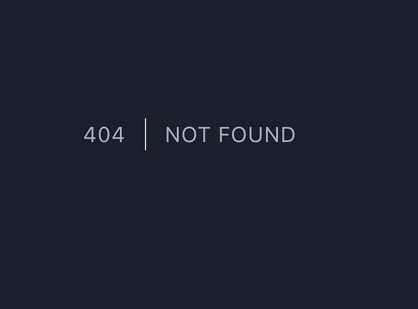 The image displays a standard 404 error message indicating a page not found.