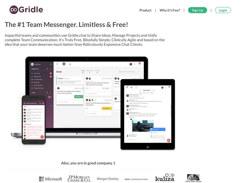 Gridle.chat: Team chat, limitless and free | BetaList