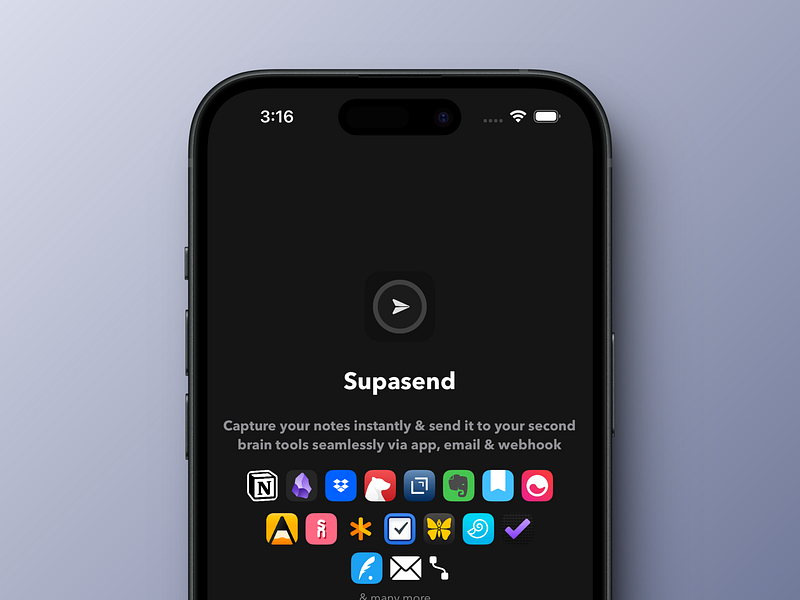 SupaSend - Note to self