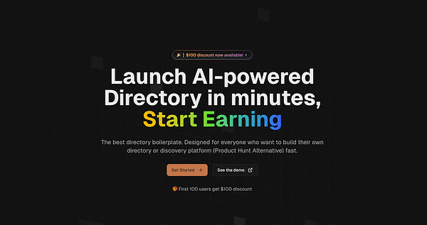 The image promotes an AI-powered directory starter kit called DirEasy.