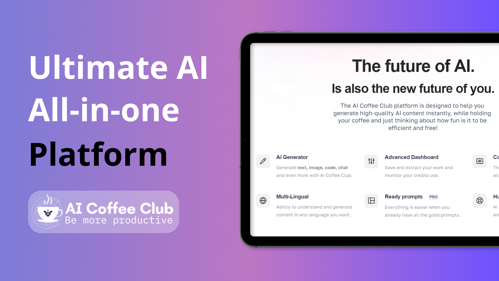 AI Coffee Club: All-in-one platform to generate AI content
