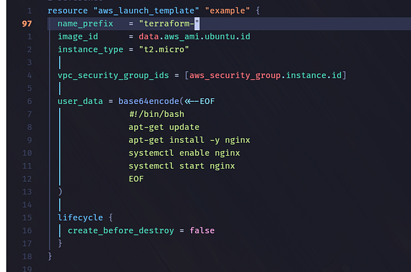 Screenshot of an AWS CloudFormation console showing a successful creation of a stack with AWS Load Balancer, Auto Scaling Group, and health checks deployed via Terraform.