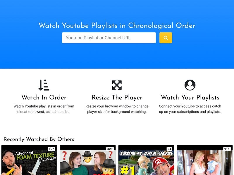 Watch youtube videos in chronological order from a channel sale