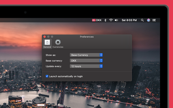 Currency Menu macOS