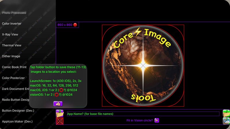 Screenshot of Core Image Tools