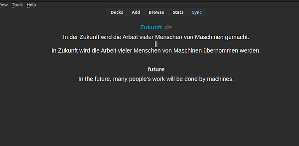 Screenshot of a German language learning app displaying a lesson on family vocabulary with German and English translations.