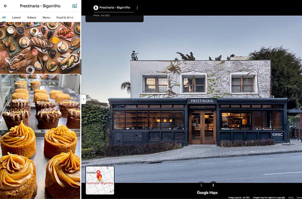 Screenshot of a web map interface showing a rating system for places including a coffee cup icon with a 0.99 rating near a location labeled 'Sweet Leg Coffee on Trinity' and other markers on a city map.